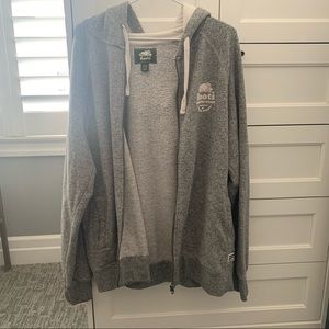 Roots Zip Up Grey Sweater, size XL